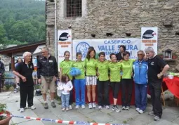 La squadra femminile all'arrivo della gara